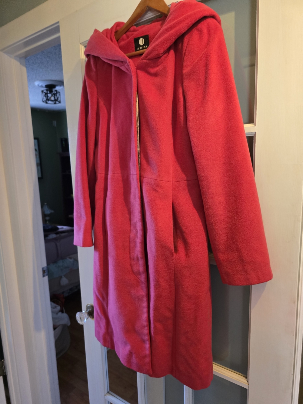 Y2K Jessica Vibrant Pink Hooded Trench Coat
